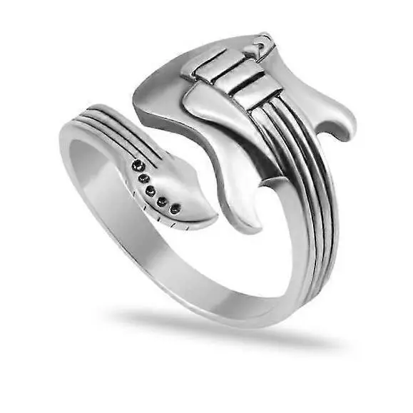 Anillo de Plata para hombre - Diseño elegant inspired en una Guitarra-Accesorio perfecto para hombre - 1