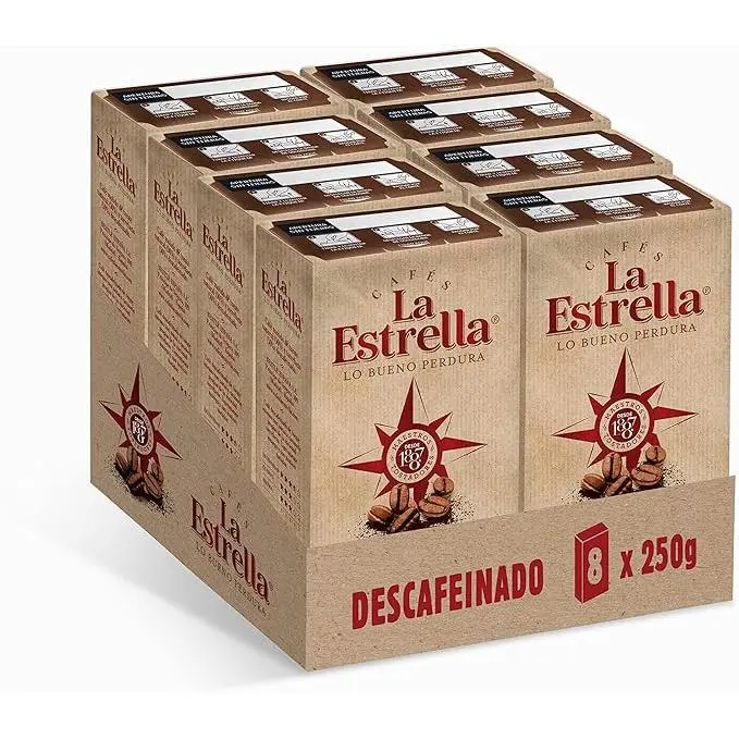 CAFE ESTRELLA DESCAFENADO CAJA 8U 250G total 2kilo - 1
