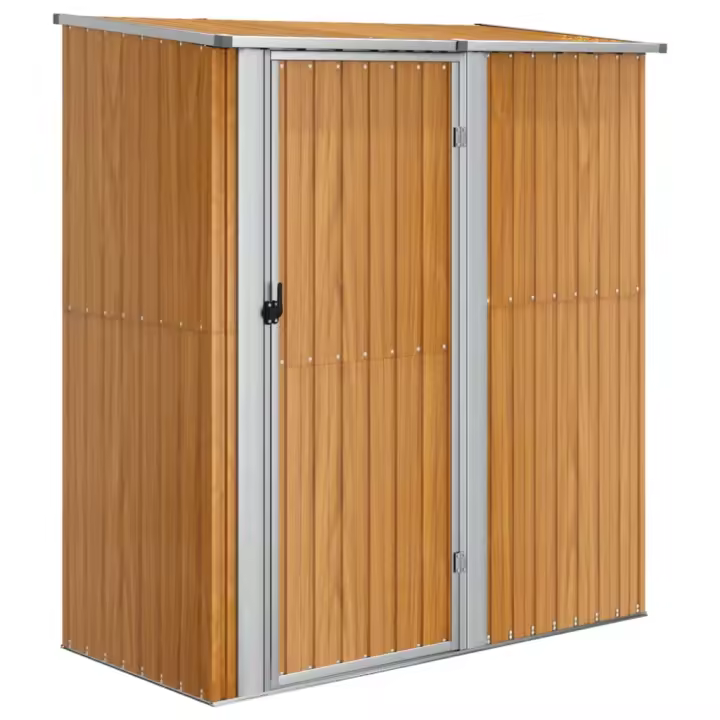 Cobertizo jardín acero galvanizado look madera 180,5x97x209,5cm Decoración de muebles de jardín al aire libre - 1