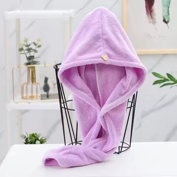 Toalla de microfibra suave para cabello largo y secado rápido para mujer, gorro de ducha, gorros de baño, turbante para la cabeza - 1