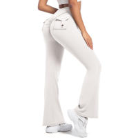 SSITO Mallas de gimnasio de pierna Ancha para Mujer, Mallas de Yoga de Alta elasticidad, sensación desnuda, ropa de trabajo de compresión para Fitness con bolsillos, pantalones de Yoga de pierna - details 5