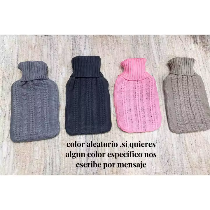 Bolsa de Agua Caliente de 2L, Grande Botella Agua Caliente para Cama con Desmontable y Lavable Suave  Funda,con funda de lana y felpa suave.Botellas Goma Hot Water Bottle para Calentar Manos o Alivio del Dolor. Gran variedad - 1