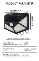 Lámpara De Pared Solar 100LED Impermeable Con Sensor De Movimiento Para Jardín Decorativa Iluminación De Calle Exterior - details 7
