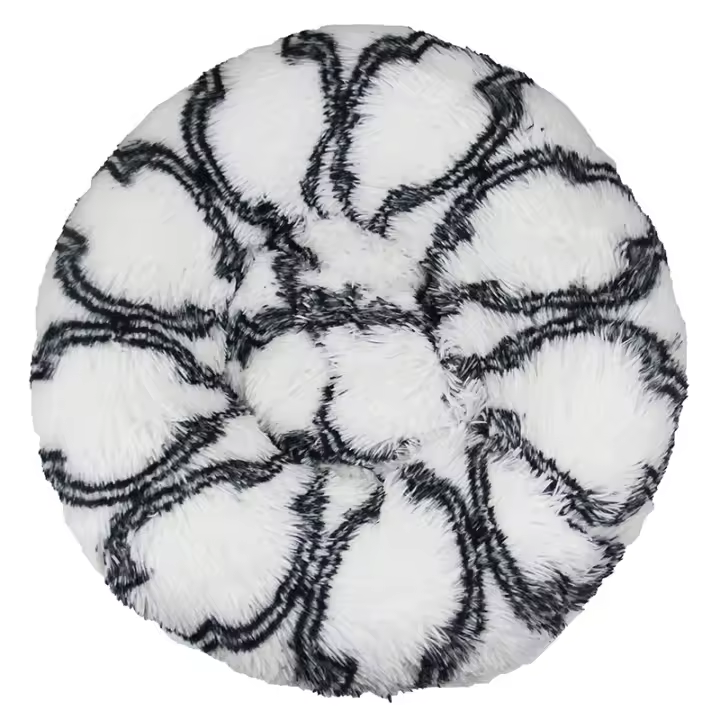 Cama para gatos, cojín suave, lavable para perros y gatos (blanco negro, 80 cm), Sunny - 1