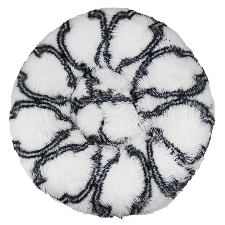 Cama para gatos, cojín suave, lavable para perros y gatos (blanco negro, 50 cm), Sunny - 1