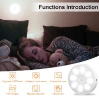 Luz nocturna con sensor de movimiento recargable por USB, luz para armario, 8 LED, 3 modos (automático/encendido/apagado) - details 1