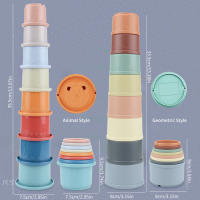 Juego De Natación Infantil Con Arcoíris 6 Piezas Juguetes De Baño Para Bebés Y Niños Pequeños Torres De Pila De Barco Colorido Para El Desarrollo Motor Preescolar - details 3