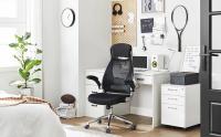 SONGMICS Silla giratoria de Oficina Silla de Escritorio de Malla con reposacabezas Mecanismo sincronizad y Altura Ajustable Negro - details 1