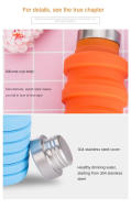 Botella De Agua Plegable Y Reutilizable BPA Free En Silicona Para Expediciones Al Aire Libre Y Senderismo Viaje Portátil - details 2