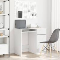 vidaXL Escritorio 86x49x76 cm madera de ingeniería en color Gris hormigón/Roble negro/Madera antigua y más | estructura resistente ideal para salón dormitorio o estudio - details 4