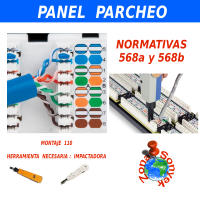 Panel parcheo 24 puertos categoría 6a. Con soporte trasero. 19 pulgadas rack. 1U de altura. TRICOM - details 1