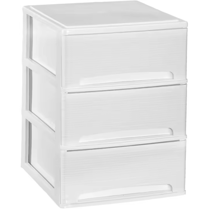 COM-FORT HOUSE  Cajonera Apilable de Plástico  Modelo Lineas  Color Blanco Cajones de Almacenamiento Modular - 1