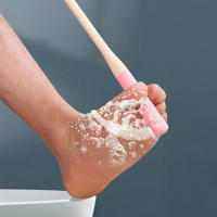 Cepillo De Limpieza Para Dedos De Pies Con Mango Largo 2pcs Esfuerzador De Pie De Silicona Suave Cepillo De Baño Para Ducha Auxiliar De Limpieza De Pies - details 2