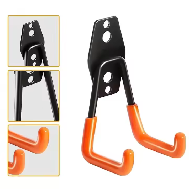 Gancho De Almacenamiento Para Bicicleta Y Herramientas Soporte Pesado De Metal Para Pared Gancho Cuadrado Pequeño/Mediano - 1
