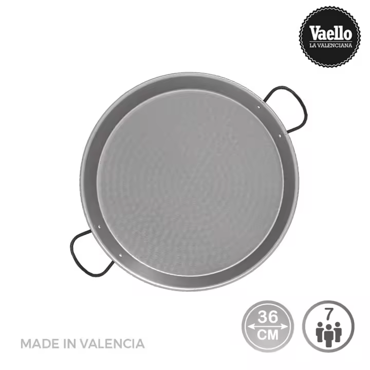Paellera acero pulido para induccion y vitroceramica ø36cm (7 personas). vaello - 1