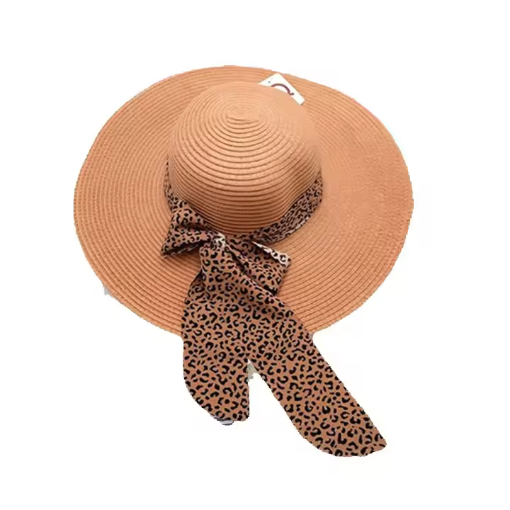 Sombrero de Paja de Verano para Mujer, Sombrero de Playa de Ala Ancha con Protección UV, Cómodo y Transpirable, Ajustable y Plegable, Ideal para Viajes y Aire Libre (Beige/Marrón/Blanco/Khaki) - 1