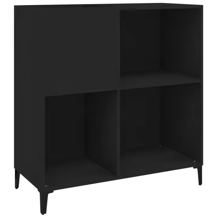 VidaXL Mueble para discos Madera contrachapada Negro 84,5x38x89 cm - 1