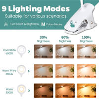 Lámpara De Escritorio Portátil Recargable Luz De Lectura Protección Ocular LED USB Lámpara De Mesa Con Clip Y Control Táctil - details 4