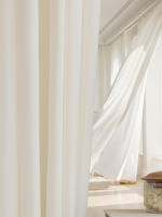 Cortina De Voile Blanca Semi-Nocturna De Poliéster Alta Calidad Para Sala De Estar Oficina Hotel - Preciso Al Detalle Y a Un Buena Precios - details 9