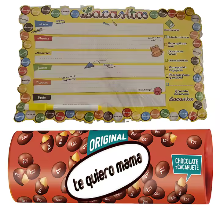 Conguitos Megatubo 1,2 KG-"Te quiero mamá" + PLANIFICADOR MAGNÉTICO - 1