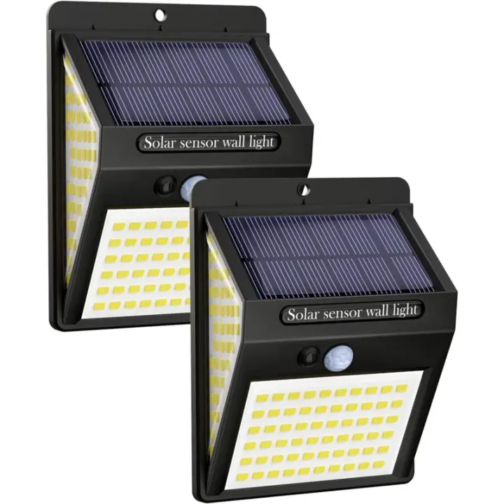 140 LED Luz solar al Aire Libre 3 Modos de iluminación, sensor de movimiento de luz solar al Aire Libre, paquete de 2 - 1