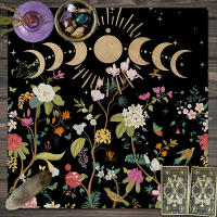 Mantel De Tela Para Cartas De Tarot 1pc Decoración De Juego De Cartas Pagan Con Fases De Luna Y Flores Estilo Pagan Para Atril Y Brujería - details 37