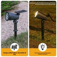 Luces De Punto Solar RGB 9 LED IP65 Impermeables Para Exterior Ajustable Brillo Jardín Yard Palmas Árboles Paisaje Solar - details 2