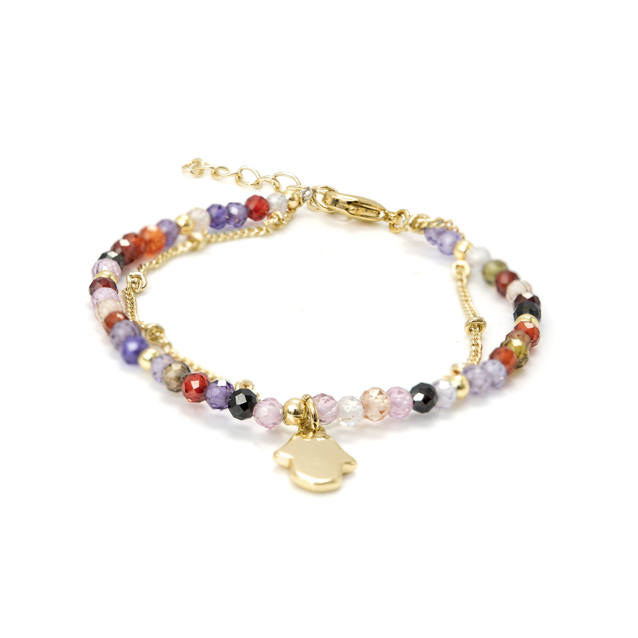 Pulsera Luxenter, Raxsu Cristal Multicolor acabado en Oro Amarillo de 18 Quilates