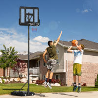 HOMCOM Canasta de Baloncesto de Exterior con Altura Ajustable 220-365 cm Aro de Baloncesto con Soporte Canasta de Baloncesto con Ruedas Base Rellenable Negro - details 1