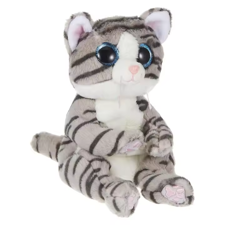 Peluche de gato Mitzi a rayas con 15 cm de TY Beanie Babies 40539 - A partir de 4 años - 1