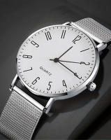 Reloj De Pulsera De Cuarzo Para Hombre Estilo Simple Y Casual Ultra Delgado De Acero Inoxidable Con Calendario Y Mostrador Sin Números Reloj De Lujo Negocio Silvery - details 0