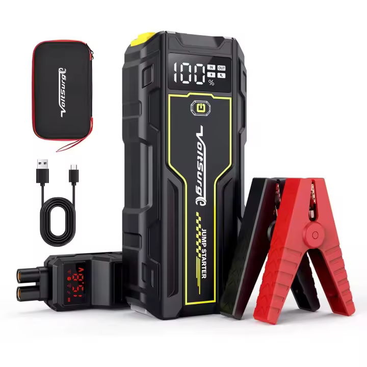 Arrancador de Coches Portátil BRPOM BM501 4000A para Todo Gasolina o 10L de Diésel con Cables Inteligentes, Salida QC3.0 y Espera Larga - 1