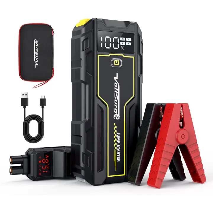 Arrancador de Coches Portátil BRPOM BM501 4000A para Todo Gasolina o 10L de Diésel con Cables Inteligentes, Salida QC3.0 y Espera Larga - 1
