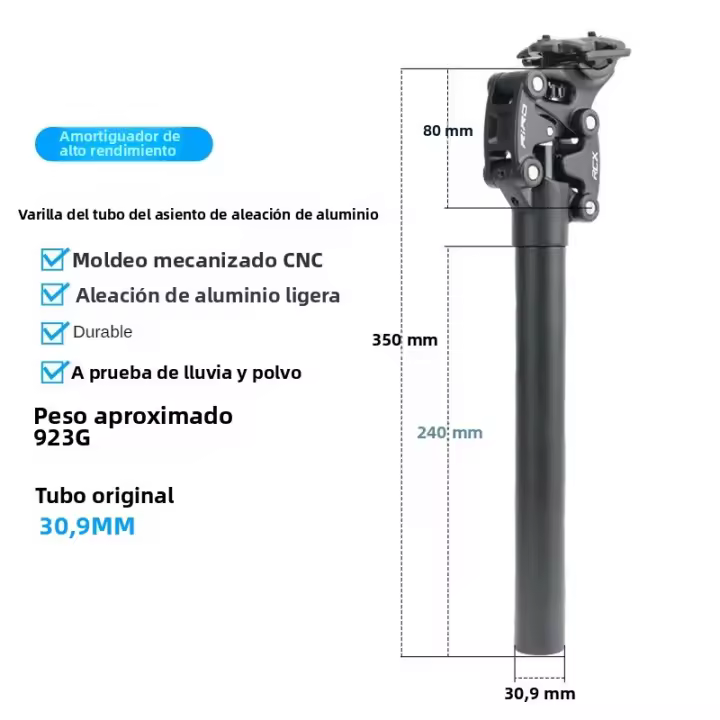 Post De Silla De Bicicleta Con Absorbedor De Choque Para Bicicleta De Montaña 27.2-30.9-31.6mm Tubo De Sillín MTB 350mm Cuatro Enlaces Piezas De Bicicleta - 1