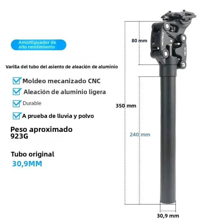 Post De Silla De Bicicleta Con Absorbedor De Choque Para Bicicleta De Montaña 27.2-30.9-31.6mm Tubo De Sillín MTB 350mm Cuatro Enlaces Piezas De Bicicleta - 1