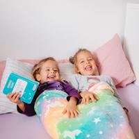 Nueva Cobija De Cola De Sirena Con Brillo Nocturno Suave De Poliéster Flanela Fleece Usable En Todas Las Estaciones Para Niños - details 2