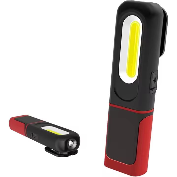 Interior de Trabajo COB LED, Luz de Trabajo portátil Recargable, 2 en 1 lámpara de Doble Use Super Brillante Duradera with magnético Soporte y Ganador Colgante, para Camping Autos Taller - 1
