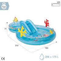 INTEX - Centro juegos hinchable acuático, con tobogán acolchado, piscina hinchable infantil, dispersor de agua y estrella de mar desmontable, peso máximo soportado 81 kg, incluye parche reparación, +2 años - details 3
