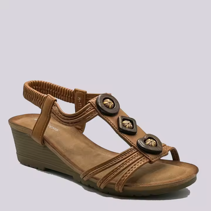 JZ Hermanos Sandalias de cuña con adornos para mujer - 1