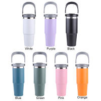 Taza De Viaje Aislada De Acero Inoxidable De 30oz Con Mango Y Capucha Para Bebidas Frías Y Calientes 901ml-1L Portátil Para Coche - details 13