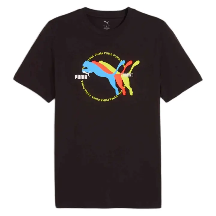 Camiseta de Manga Corta Puma Graphics Multiple Cat Logo para unisex en color negro - 1
