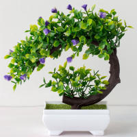 Planta Artificial De Bonsái En Vaso Flores Falsas Ornamento De Mesa Material Plástico Estilo De Planta Bonsái - details 9