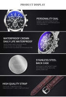 Reloj De Pulsera De Cuero Para Hombre YAZOLE Lujo Deportivo Militar Luminoso Quart Caso De Aleación Resistente Al Agua - details 14