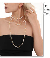 Collar simple de la Flor DE LA Perla de la imitación de las mujeres - details 4