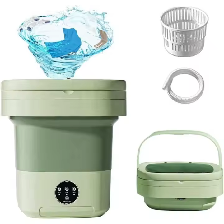 Mini Lavadora con esterilización UV y seco Automático, Perfecta para Viajes. Capacidad de 8 litros, compacta y eficiente, con escurridor integral - 1