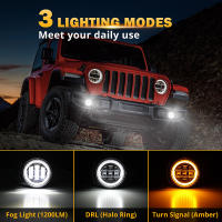 Par De Faros Antiniebla De 4 Pulgadas Con Anillo Halo Angel Eyes Para Jeep Wrangler JL 2018-2023 NO APTOS Para Bumper De Aniversario 10º - details 1