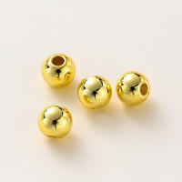 20-100pcs Bolas De Espaciador Redondas De Cobre Pintadas Con Oro Y Platino 14K 18K Para Joyería DIY Collar Perlas Suministros - details 4