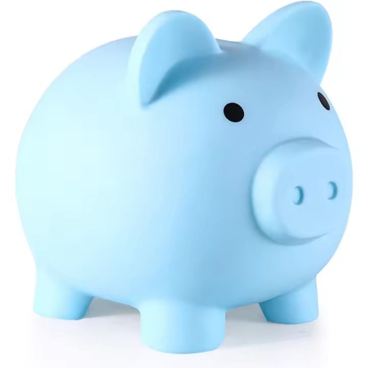 Caja De Ahorro En Forma De Cerdo Piglet Para Niños En Colores Rosa Y Azul Juguetes Seguros Para Contar Monedas Organizador De Dinero Sin Abrir Medidas 14x12x13 Cm Peso 170 G - 1