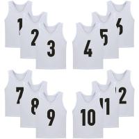 12 PCS Chalecos De Fútbol Para Adultos Rápidos De Secado Uniforme De Equipo De Entrenamiento Para Baloncesto Y Fútbol Numerados Top De Juego - details 3