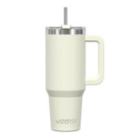 Taza Termo De Acero Inoxidable Watersy 40oz/1200ml Con Asa Y Tapón De Pajita Gran Capacidad Para Mantener Café Y Cerveza Frío Aislamiento Térmico Portátil - details 10